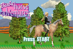 Barbie Horse Adventures title screen for GameBoy Advance